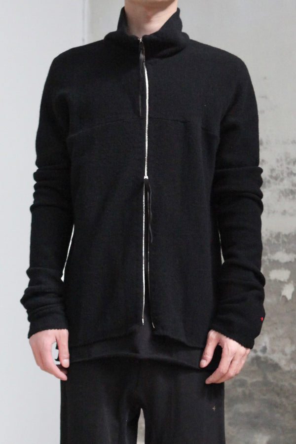m.a+ knitted zip-up shirt MA-NH256DZ NWKM-HEI black